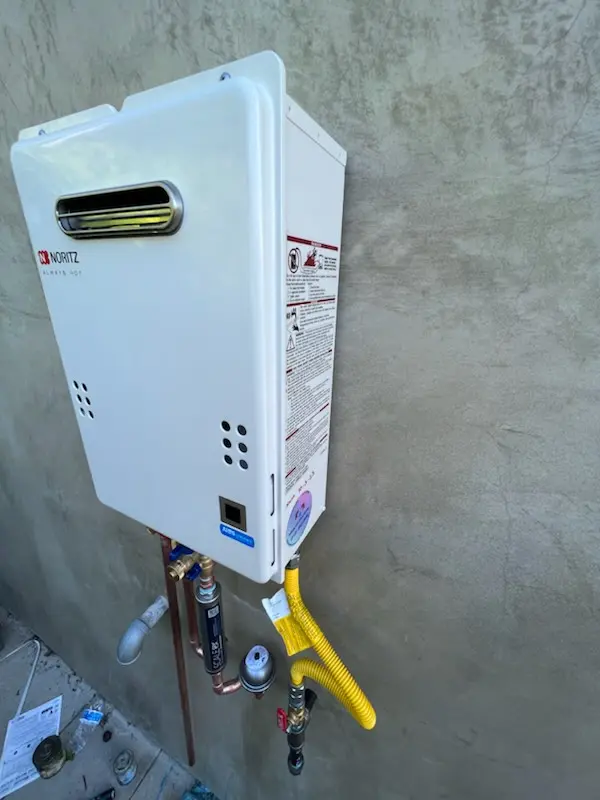 Tankless water heater installation for Arrowhead homes